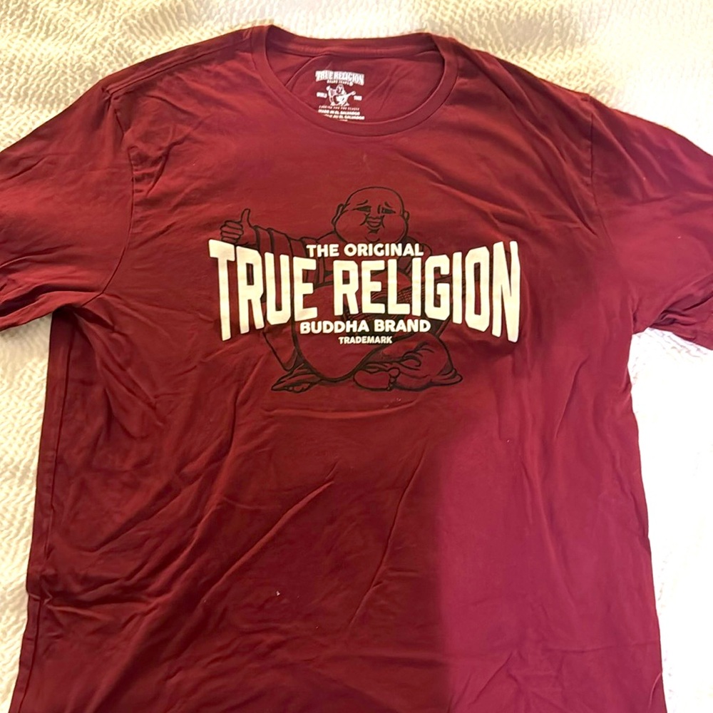 2xl true religion, Burgundy men’s T-shirt